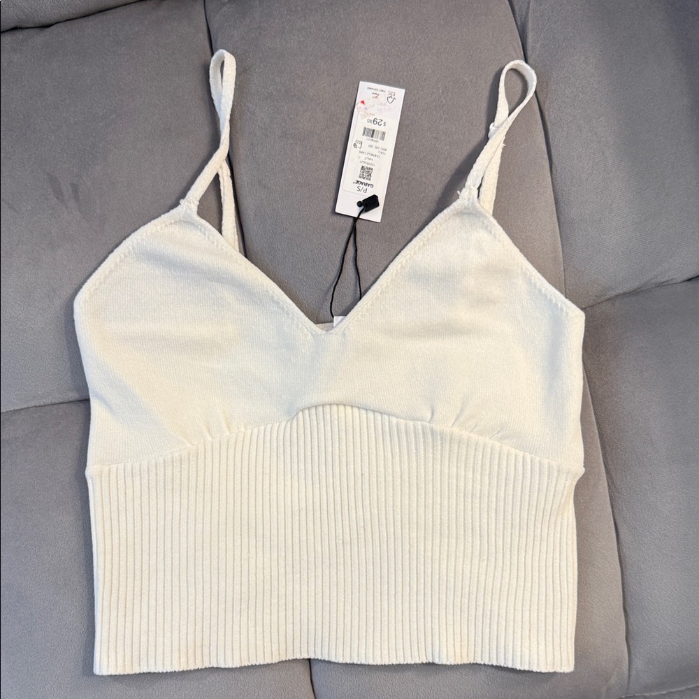 Garage Off White Ribbed Camisole Top